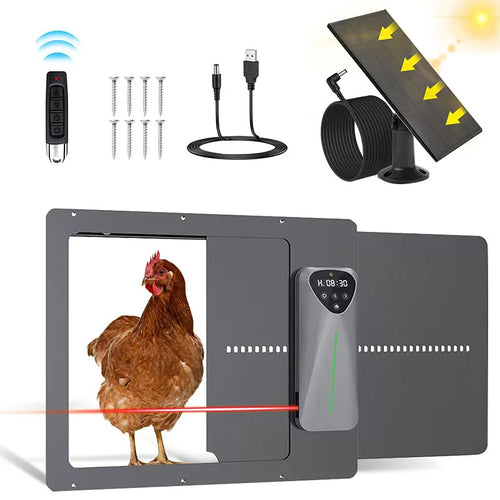 Morning Cluck automatic solar chicken coop door - front view
